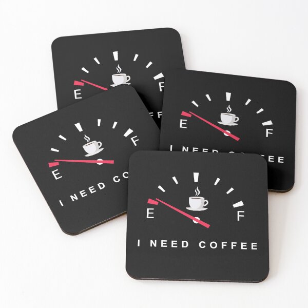 Item preview, I Need Coffee Fuel Meter on Empty Black designed and sold by Neeshki.