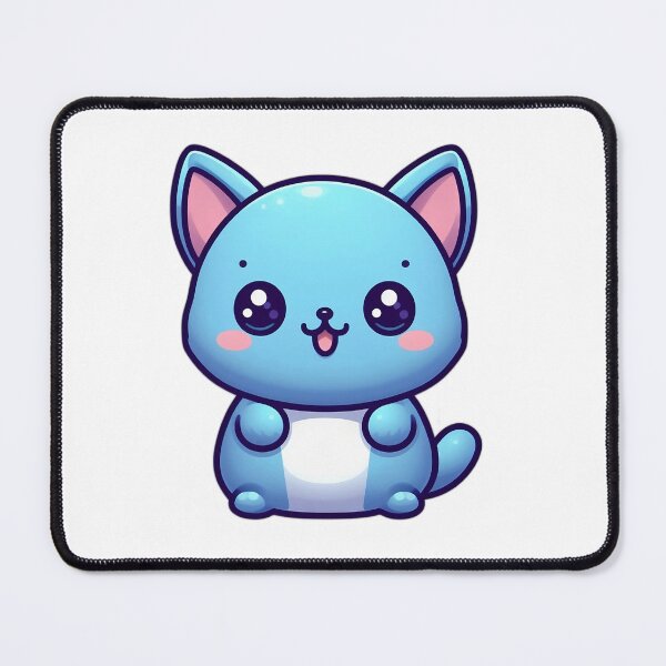 Item preview, Whimsical Blue Kitty Cartoon Art designed and sold by Hyperreals.