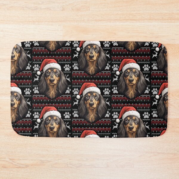 Item preview, Long Haired Dachshund Ugly Sweater Christmas designed and sold by rafaeltto.