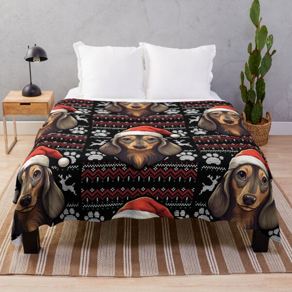 Item preview, Long Haired Dachshund Ugly Sweater Christmas designed and sold by rafaeltto.