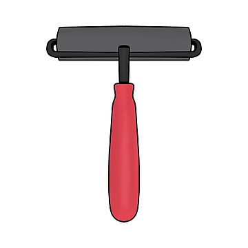 Rubber Brayer Roller Woodcut Sticker for Sale by shopdiego