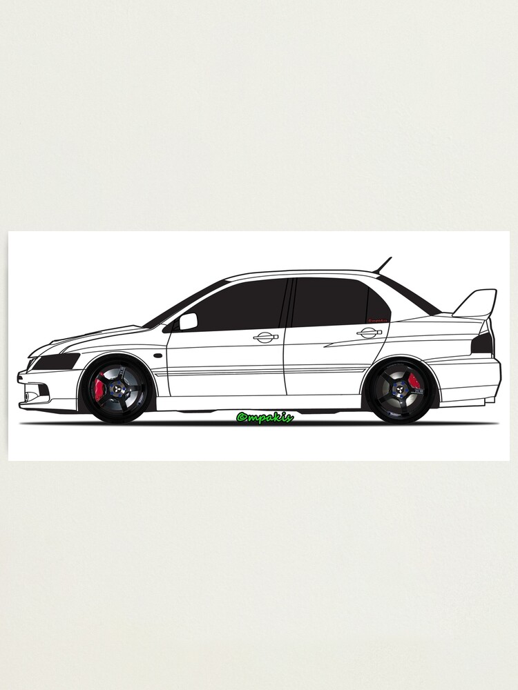 mitsubishi lancer evo ix side photographic print by mpakis redbubble redbubble