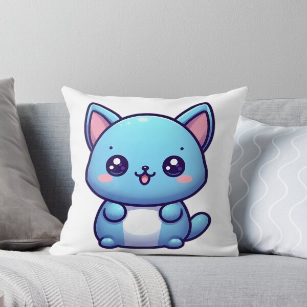 Item preview, Whimsical Blue Kitty Cartoon Art designed and sold by Hyperreals.