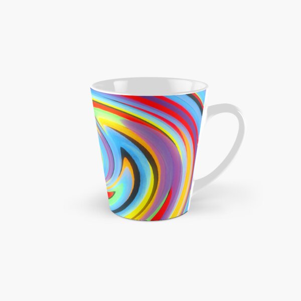 Rainbow Coffee Mug, Stripes Coffee Cup, Sun Catcher Mug, Hand Painted Colorful  Glass Mug 