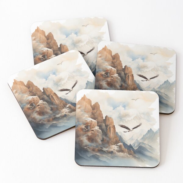 Item preview, Mountain Landscapes with Eagles, Cliffs, and Clouds designed and sold by Zoomie-s.