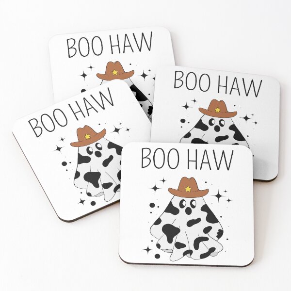 Item preview, Boo Haw Halloween Cow Western ghost cowboy Texas Ghost  designed and sold by CutiDesign.