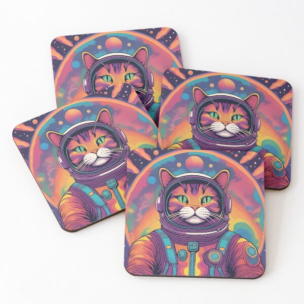 Aperçu de l'œuvre Astrocat, chat astronaute dans l'espace créée et vendue par duleducator.