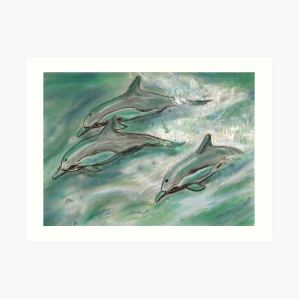 Delphin-Trio Kunstdruck
