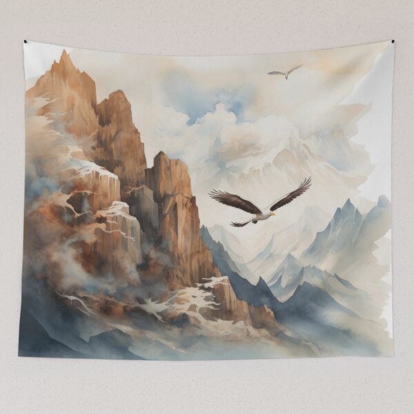 Item preview, Mountain Landscapes with Eagles, Cliffs, and Clouds designed and sold by Zoomie-s.