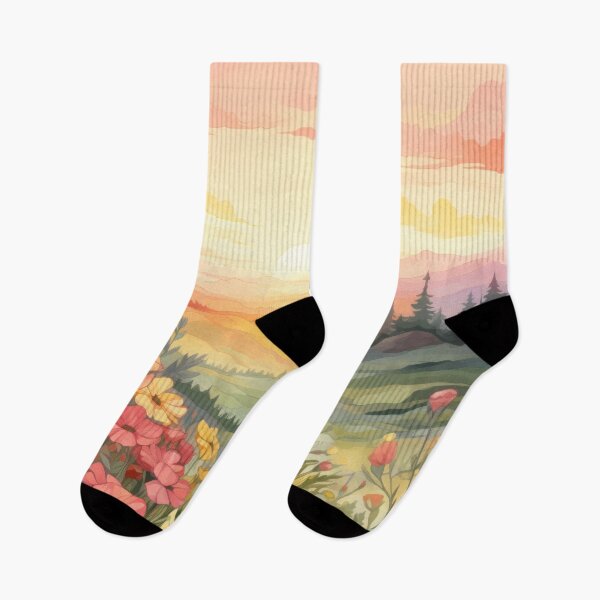 Item preview, Mountain Landscapes with Wildflowers, Rolling Hills, and Sunrise designed and sold by Zoomie-s.