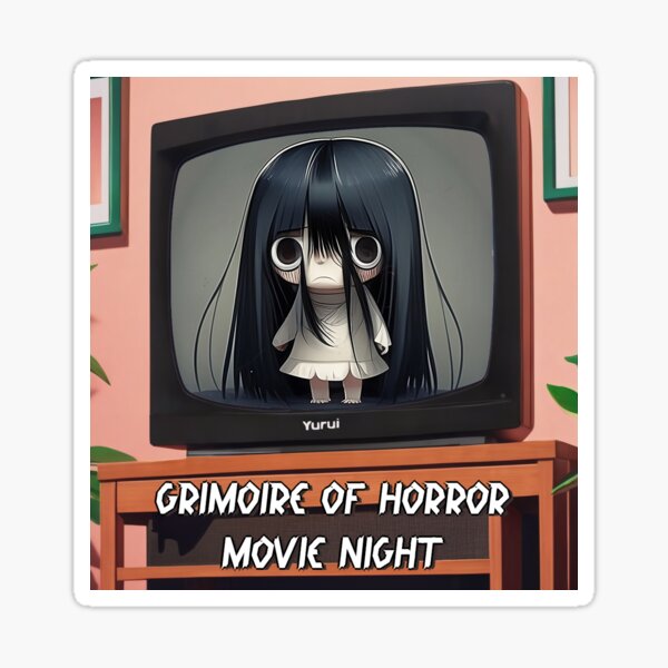 Grimoire of Horror Movie Night Sticker (Text) Sticker