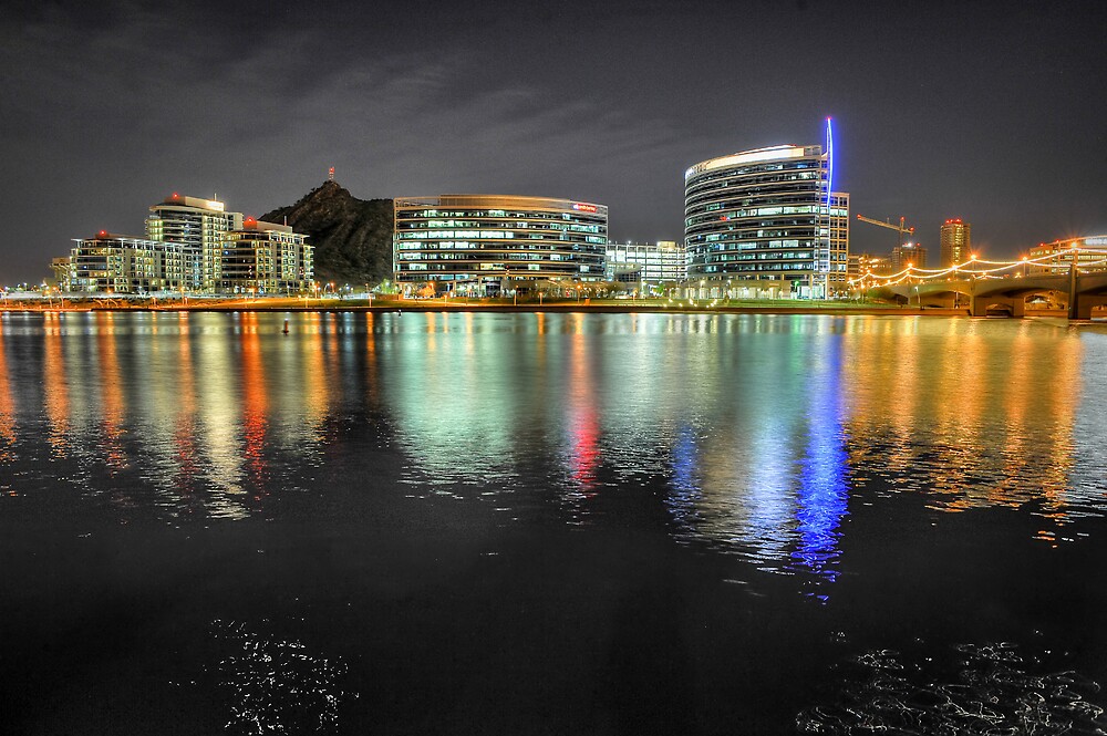 "Tempe Town Lake at night" by mkdexter Redbubble