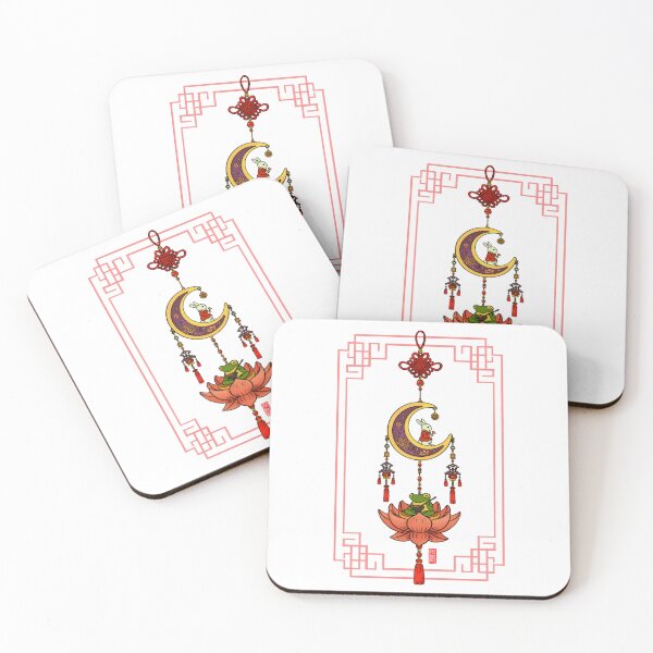 Item preview, Mid-Autumn Pendant with Frog and Lunar Rabbit with Frame designed and sold by DingHuArt.