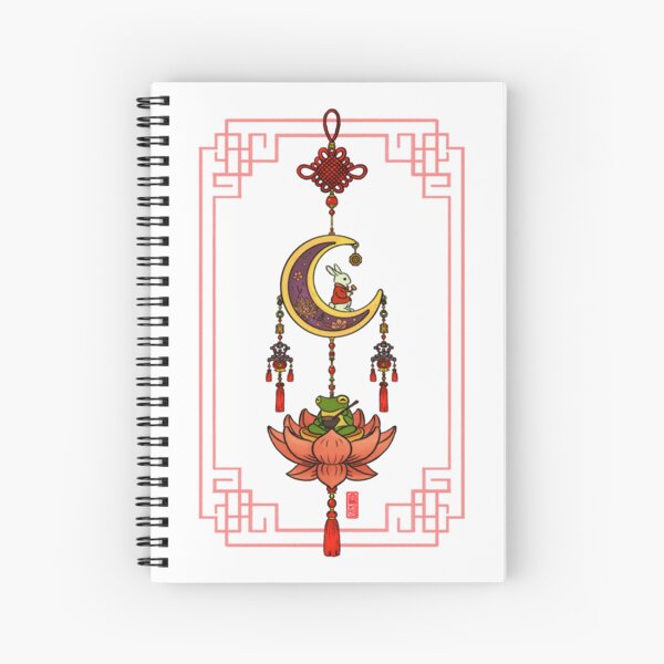 Aperçu de l'œuvre Pendentif mi-automne avec grenouille et lapin lunaire avec cadre créée et vendue par DingHuArt.