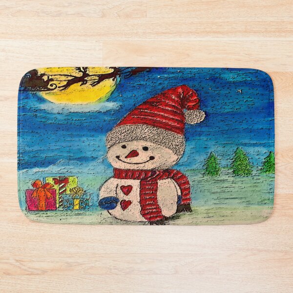 Item preview, Snowman Eagerly Awaiting Santa designed and sold by gleefulme.