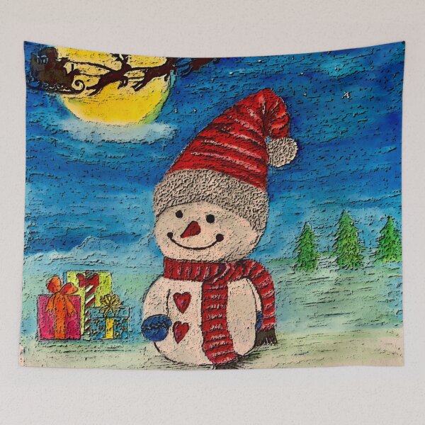 Item preview, Snowman Eagerly Awaiting Santa designed and sold by gleefulme.