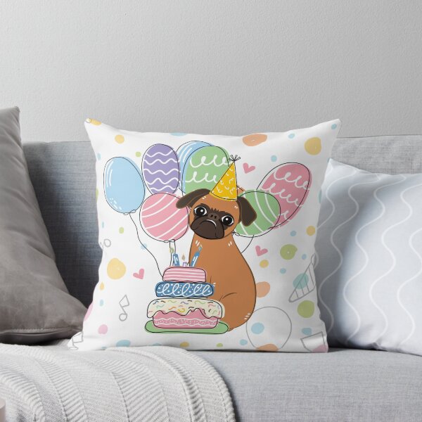 Item preview, Red Smooth-coated Brussels Griffon Dog Birthday Party 2 designed and sold by Lulupainting.