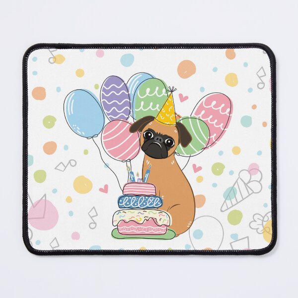 Item preview, Red Smooth-coated Brussels Griffon Dog Birthday Party 3 designed and sold by Lulupainting.