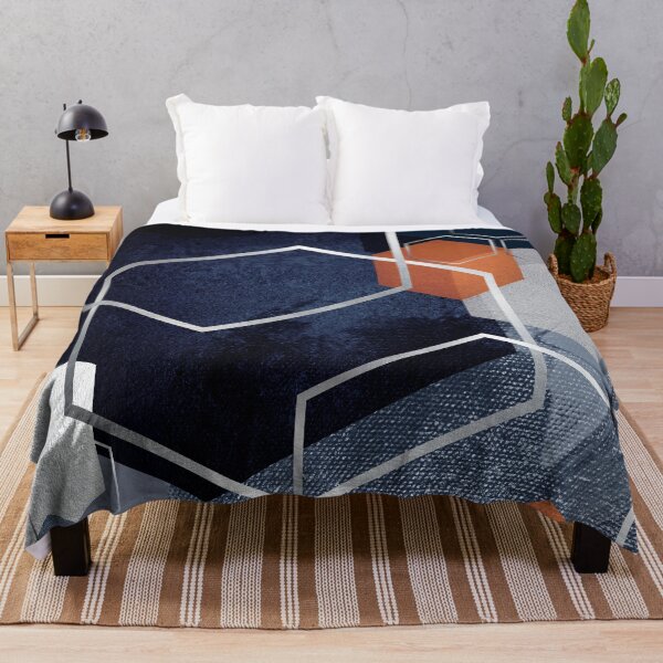 Item preview, Blue and Orange Hexagon Art designed and sold by UrbanEpiphany.