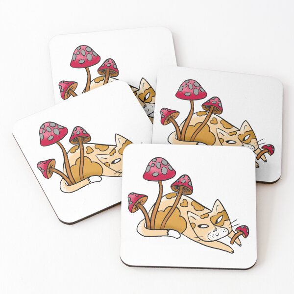 Item preview, The cat in amongst the mushrooms designed and sold by jasmineberry.