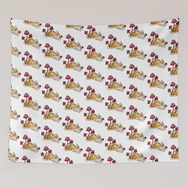 Item preview, The cat in amongst the mushrooms designed and sold by jasmineberry.