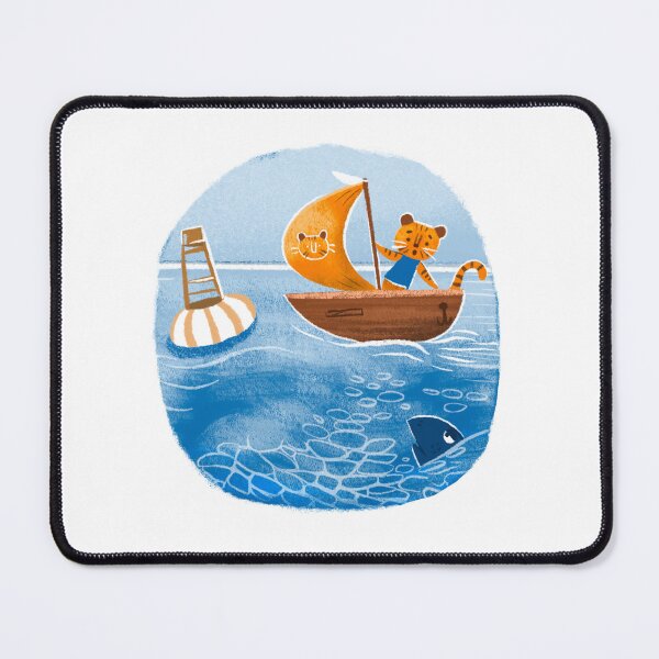 Item preview, Tiger cat on the ocean waves designed and sold by jasmineberry.