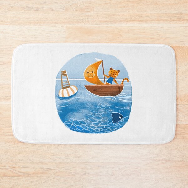 Item preview, Tiger cat on the ocean waves designed and sold by jasmineberry.