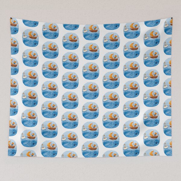 Item preview, Tiger cat on the ocean waves designed and sold by jasmineberry.