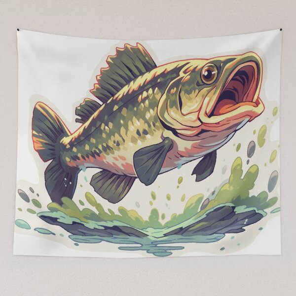Item preview, Largemouth bass illustration designed and sold by Skeezips.