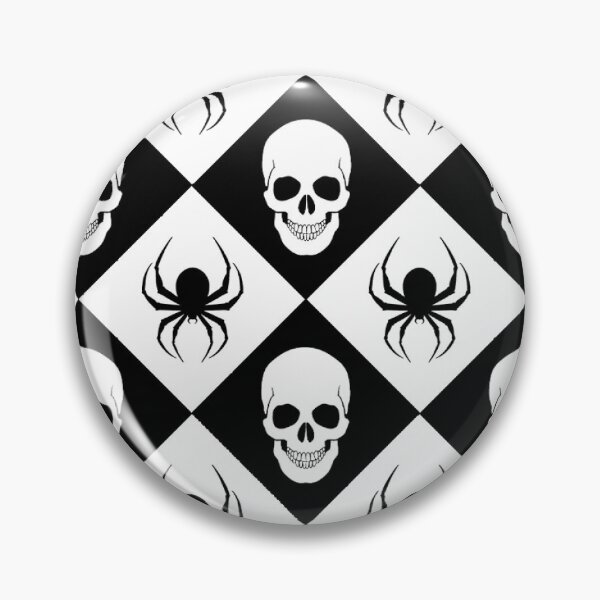 Item preview, Halloween Style Checkered Skull/Spider Black/White designed and sold by KelchKreatives.