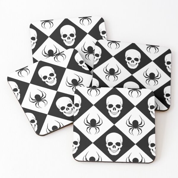 Artikelvorschau, Halloween Style Checkered Skull/Spider Black/White entworfen und verkauft von KelchKreatives.