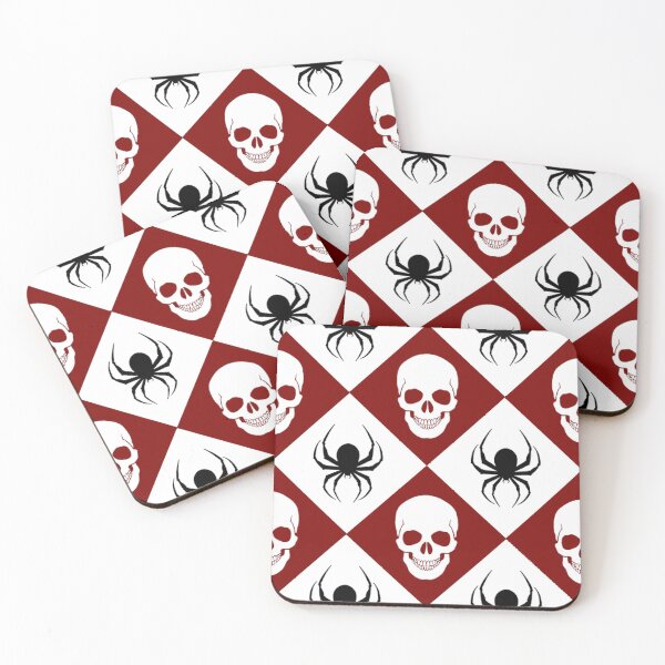 Item preview, Halloween Style Checkered Skull/Spider Red/White designed and sold by KelchKreatives.
