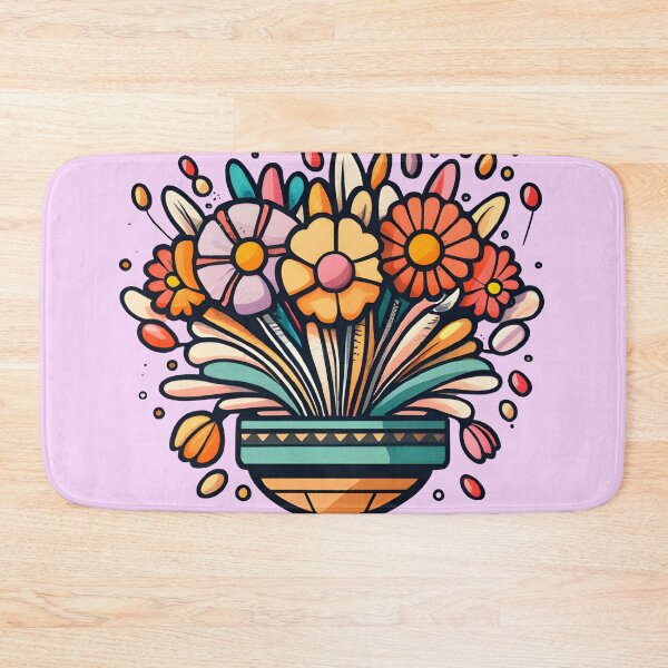 Item preview, Flower pot with colorful flowers. designed and sold by ratchawoot.
