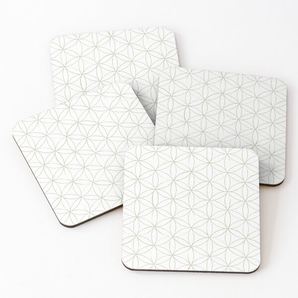 Item preview, Flower of Life Linocut Pattern - Snow + Tea designed and sold by Irene Estelle.