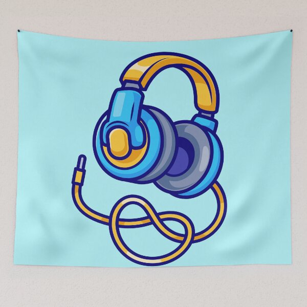 Item preview, Floating Headphone Music - Cartoon Vector Icon Illustration designed and sold by hjian8219.