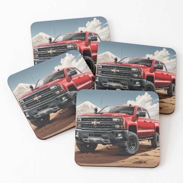 Item preview, Chevy Silverado on trail illustration designed and sold by Skeezips.