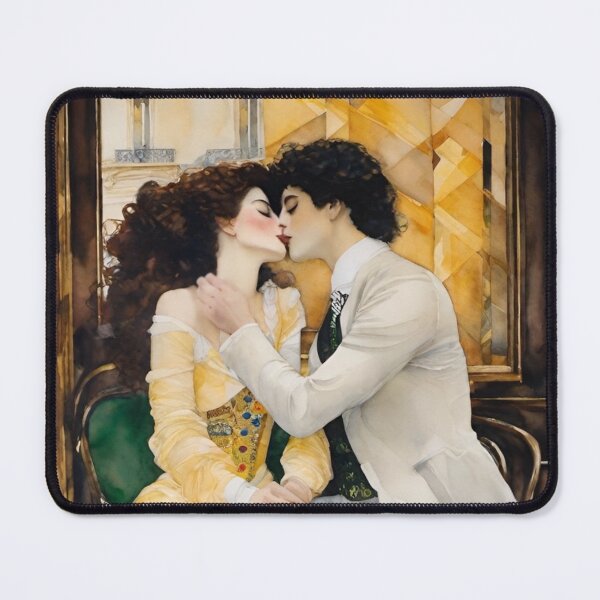 Item preview, Kissed by Paris: A Café Reimagining of The Kiss…Art By Carraann designed and sold by CARRAANN.
