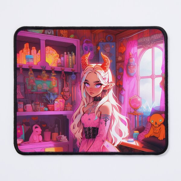 Item preview, Cute Demon Anime Girl in her Bedroom designed and sold by bubblegoth.