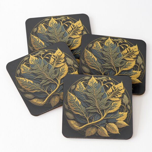 Item preview, "Bodhi Leaf Emblem: A Striking 2D Logo on a Black Canvas" designed and sold by Best-Art-32.