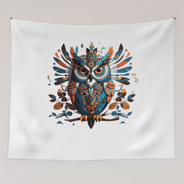 Item preview, Aztec Wisdom: Colorful Owl Illustration designed and sold by irosh madushan.