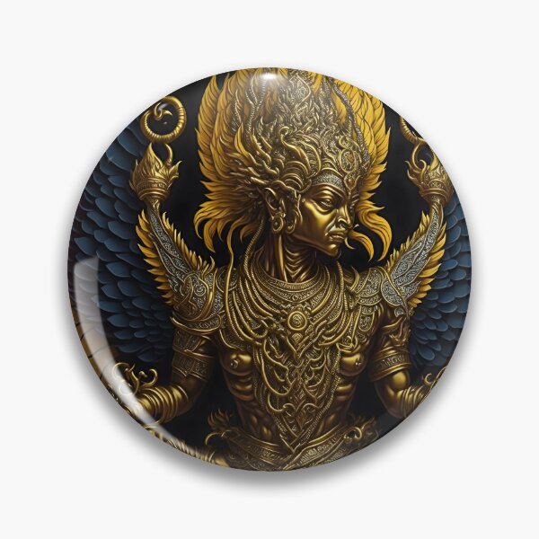 Item preview, "Harmonious Fusion: A 2D Garuda Statue Logo Soaring Against a Striking Black Backdrop" designed and sold by Best-Art-32.