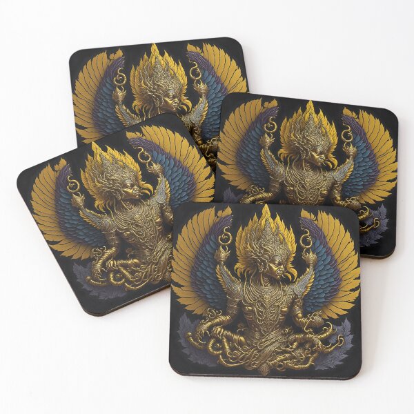 Item preview, "Harmonious Fusion: A 2D Garuda Statue Logo Soaring Against a Striking Black Backdrop" designed and sold by Best-Art-32.