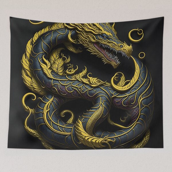 Item preview, "Serpentine Elegance: Sorting Artistry in the 2D Logo of a Black Background Serpent Statue" designed and sold by Best-Art-32.