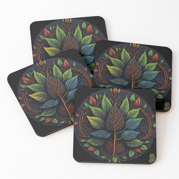 Item preview,  "Harmonious Elegance: 2D Bodhi Leaf Statue Logo Shines on a Black Canvas" designed and sold by Best-Art-32.