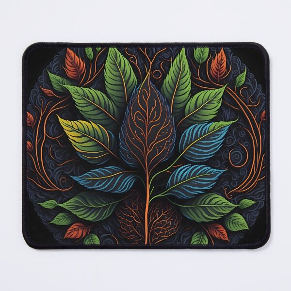 Item preview, "Harmonious Elegance: 2D Bodhi Leaf Statue Logo Shines on a Black Canvas" designed and sold by Best-Art-32.