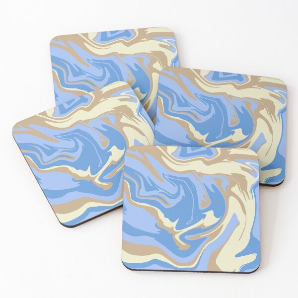 Item preview, tan blue swirl abstract modern design designed and sold by sillygaydesigns.