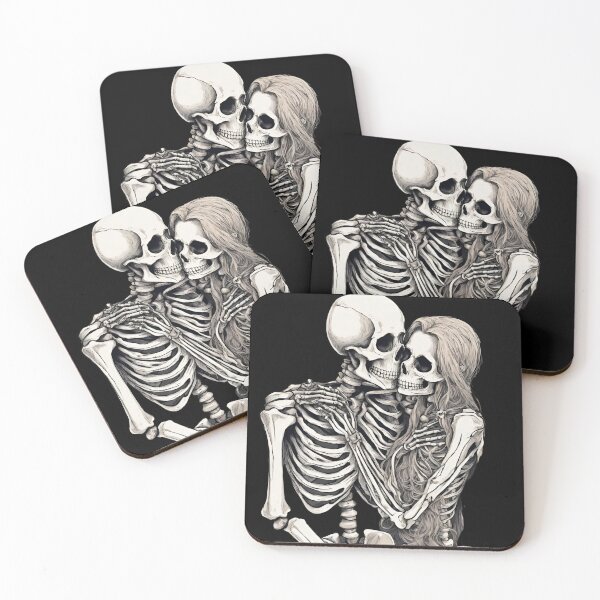 Item preview, Skeleton Lovers Death Kiss Halloween Gift designed and sold by CyberArtistOne.