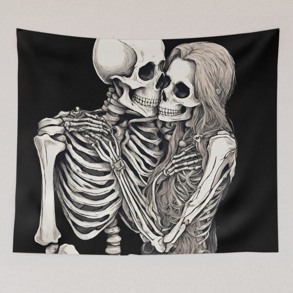 Item preview, Skeleton Lovers Death Kiss Halloween Gift designed and sold by CyberArtistOne.