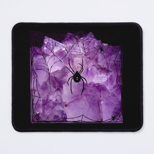 Item preview, Spider Silhouette and Spider Web with Amethyst Crystals Background designed and sold by ossiagraphics.