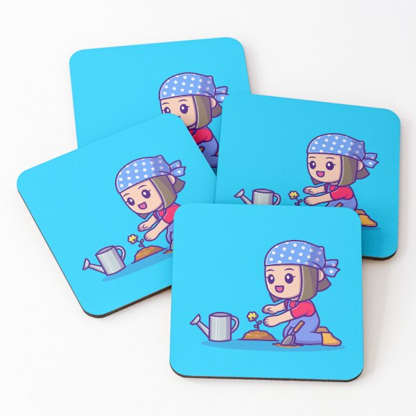 Item preview, Cute Girl Planting Crops Cartoon Icon designed and sold by hjian8219.